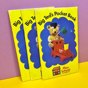 Cuaderno de bolsillo de Big Ted - Libreta vintage - Papelería vintage - BBC TV - Años 80 - Televisión infantil - Big Ted - Colección preescolar