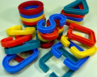 1970s - Vintage - Kiddicraft - Sensible Toys - Daisy Chain Shapes - Plastic Toys - Colourful Pieces - Imaginative - Learning - Kids Toys