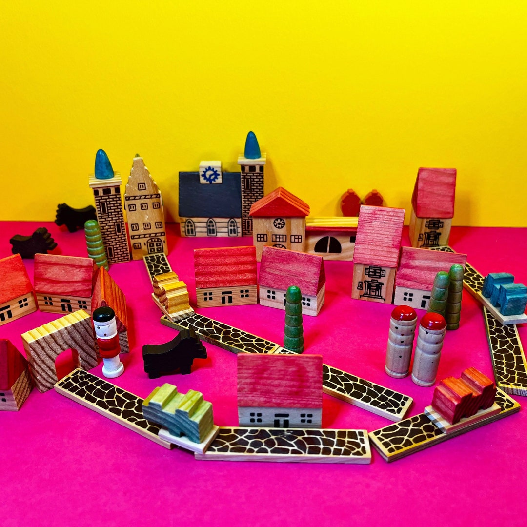 Toy Village Wooden Village Miniature Buildings Wooden Etsy UK