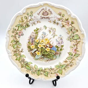 1980s Brambly Hedge Spring Tea Plate Vintage Royal Doulton Brambly Hedge Gift Collection Collectable Ceramics Afternoon Tea Old Fangled GB