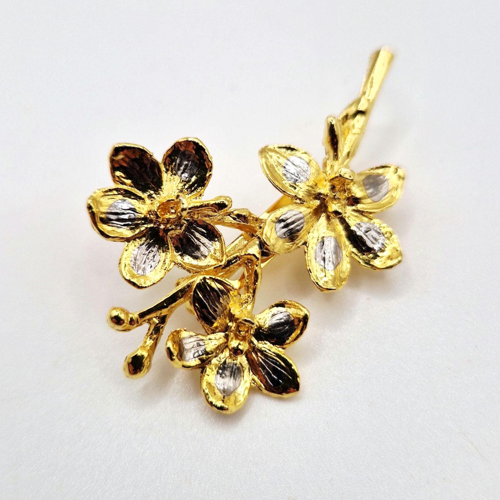 Superbe broche en forme de fleur orchidée - Montres & Bijoux