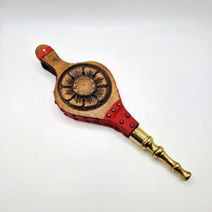 Vintage Brass Fireside Bellows: Carved Rose, Retro Fireplace Decor