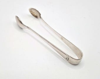 Silver Plated Sugar Cube Tongs: Art Deco Tea Set, 1930s