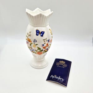 Aynsley Vase Cottage Garden Flowers & Butterflies Georgian Garden Design