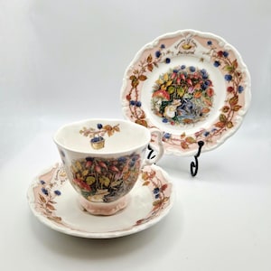 Brambly Hedge Autumn Teacup Trio: Royal Doulton Bone China, verzamelobject jaren 80