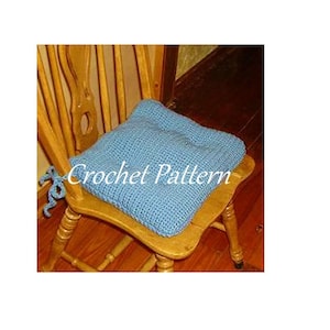 French Country Cushion crochet pattern, Blue Chair Cushion, Chair Pattern, Dining Room Decor, Instant Download
