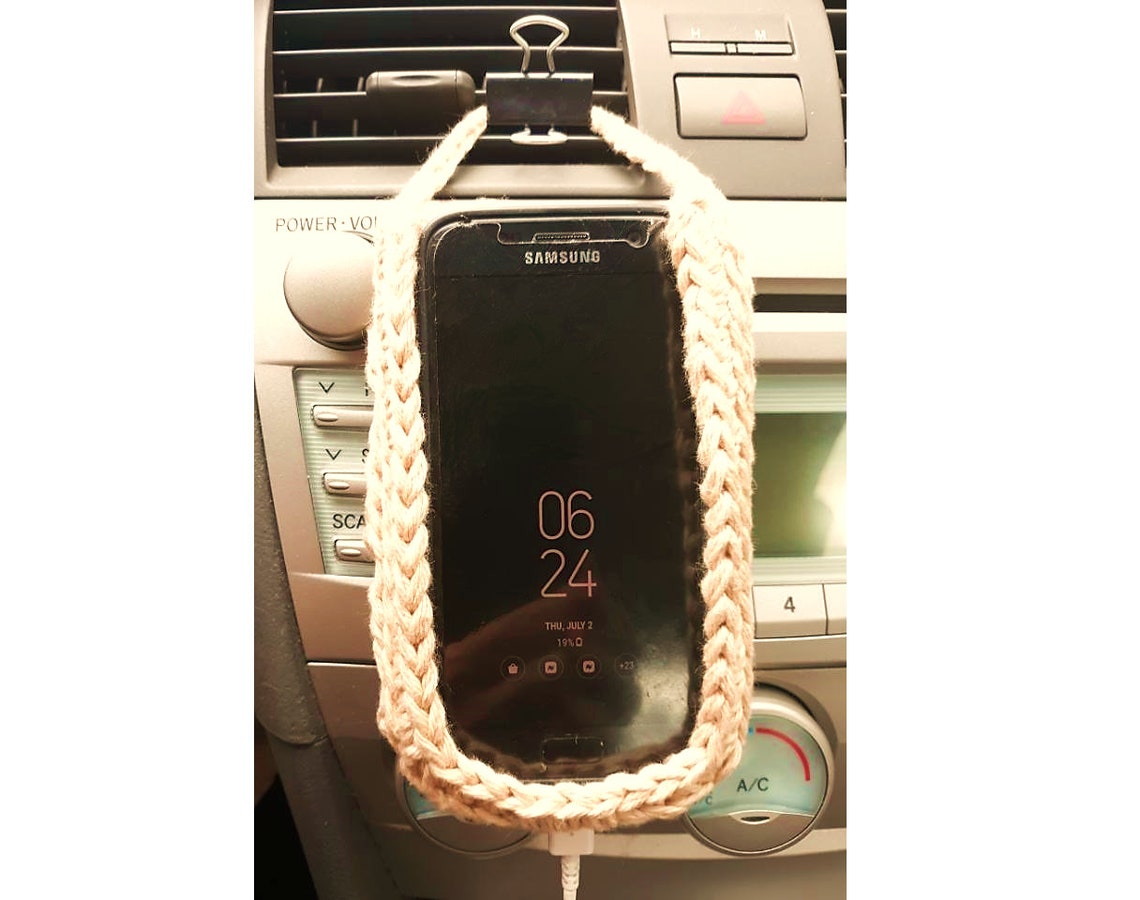 Cell Phone Holder Crochet Pattern Clip to Car Vent Sizable Etsy