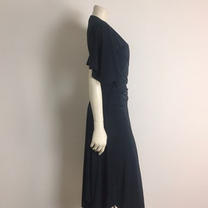 70s 80s Beaded Disco Dress in Black 1970s Studio 54 Art Deco Small Cocktail / Little Black Dress image 7