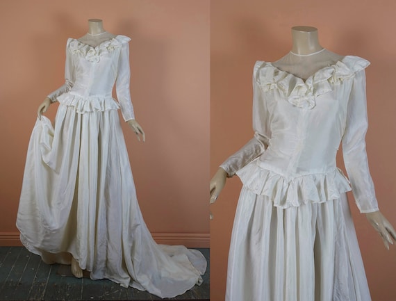 40s Parachute Silk Wedding Dress Vintage 1940s White Small | Etsy