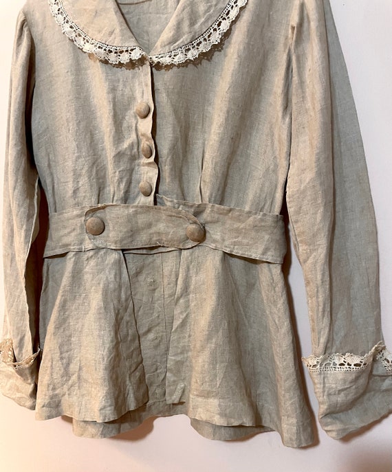 Edwardian Linen Blouse in Natural- 1910s Titanic … - image 6