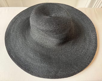 Capeline "Super Fine" Natural Milan Straw Hat Bodies Black