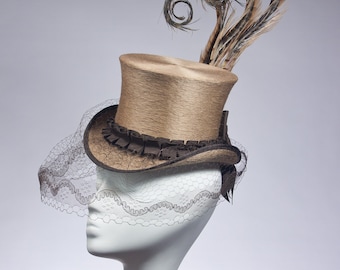 Light Brown ‘Una’ Mini Top Hat