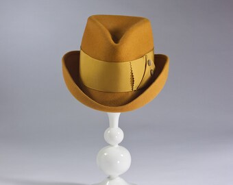 Mod Style 'Drake' Fedora Hat in Gold