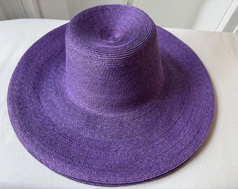 Capeline "Super Fine" Natural Milan Straw Hat Bodies Violet Purple