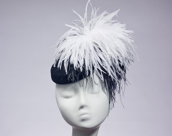 Fascinator Black 'Pluff' Mini Pillbox Hat