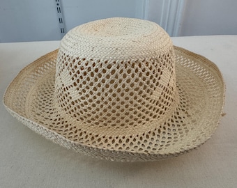 Mini Vented Straw Capeline Ivory