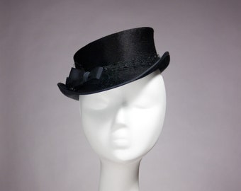 Black 'Yvette' Mini Top Hat