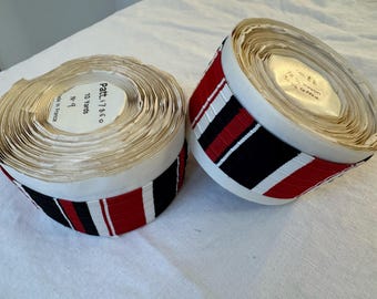 Striped Ribbon Hyman & Hendler Red Black Ivory