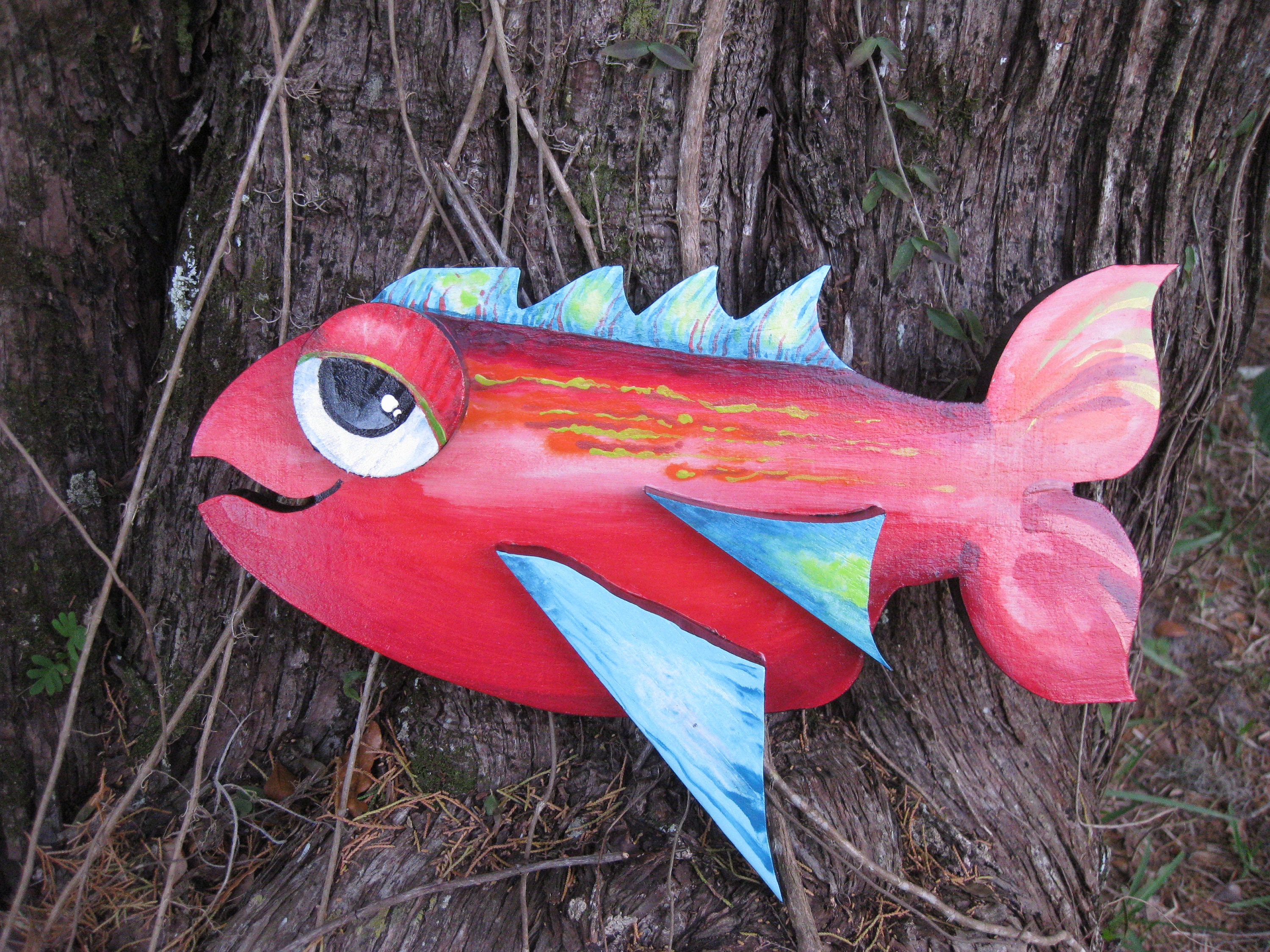 FISH Painted Wall ART handmade WOOD Non fading Durable Etsy