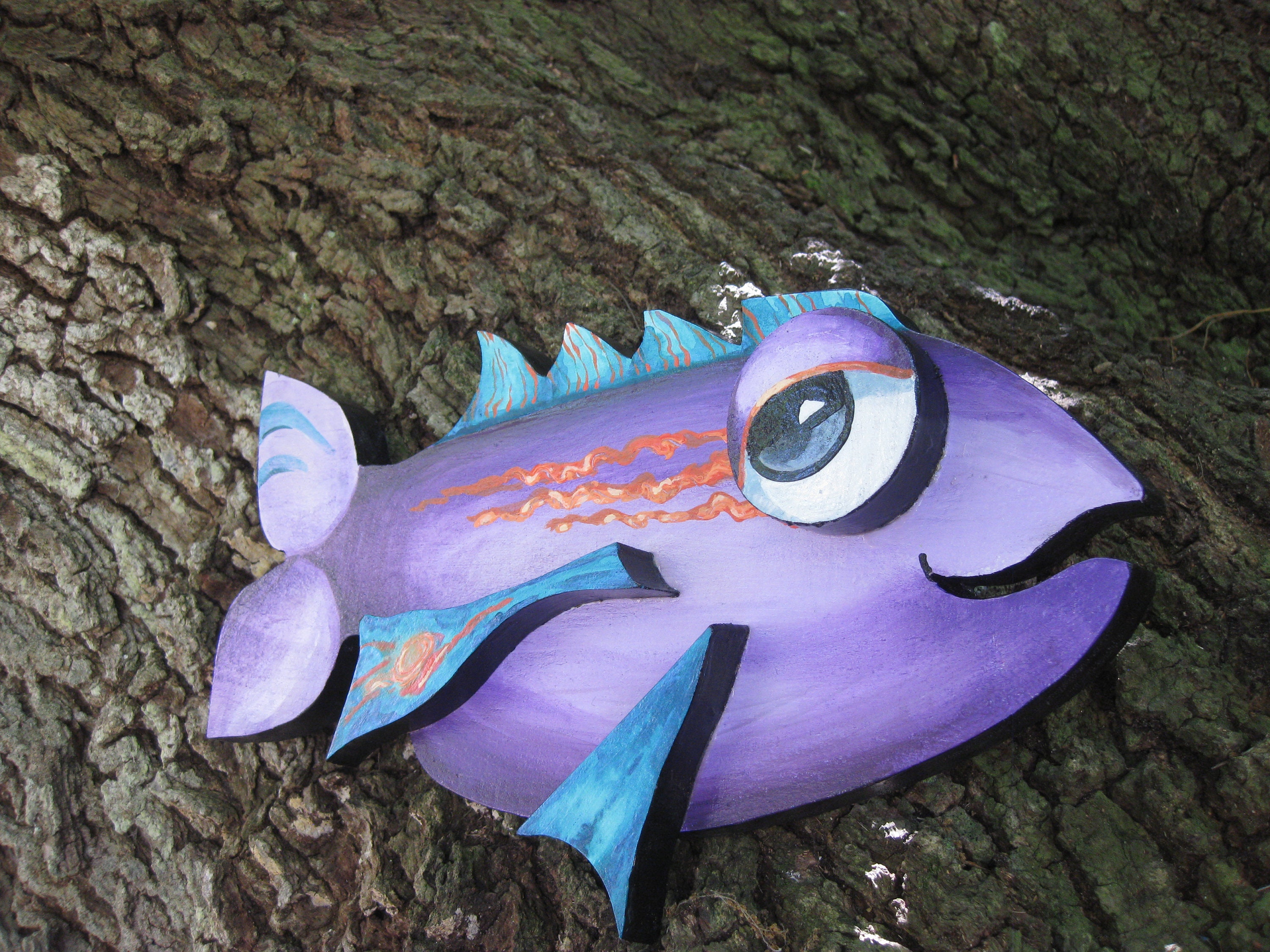 Cartoon FISH Wall Decor Fun and Funky COLORFUL Shimmering Etsy