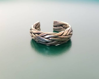 Braided Band Ring - adjustable, repurposed materials