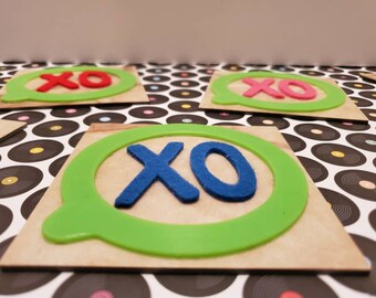 Hugs and Kisses Drink Coasters - repurposed materials