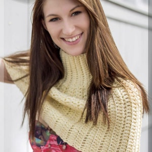 Crochet Turtleneck Poncho Cowl Pattern, DIY Capelet Shrug
