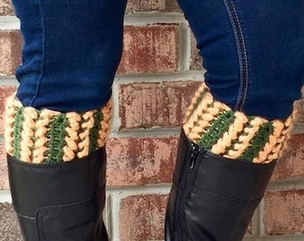 Braided Hearts Boot Cuffs Crochet Pattern, Leg Warmer DIY