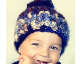 Easy Crochet Baby Hat Pattern, Popcorn Stitch Beanie Hat DIY