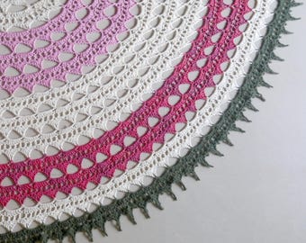 Sahasrara Shawl Crochet Pattern, Mandala Semi Circle Wrap