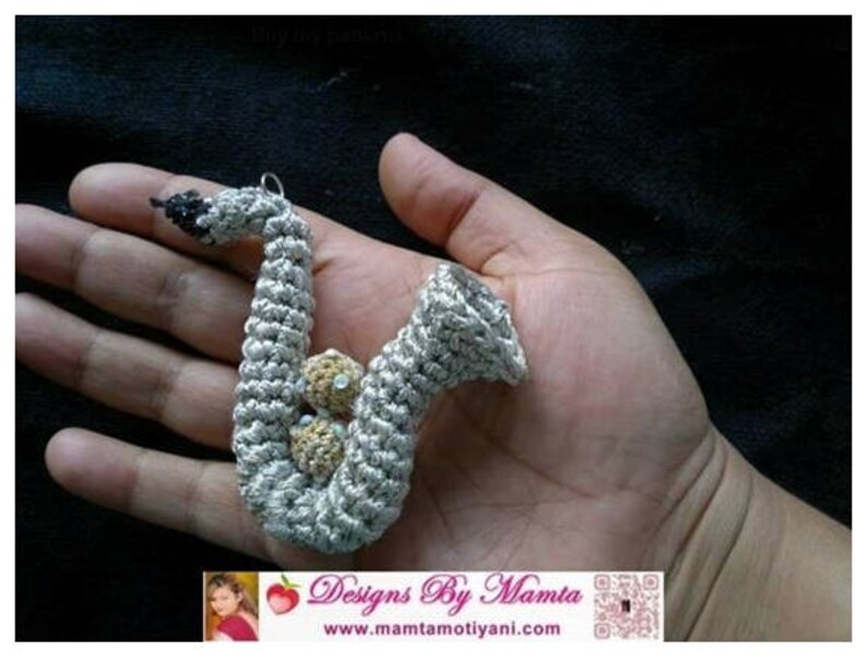 Crochet Miniature Saxophone Pattern, Crochet Jewelry Pattern, Crochet Musical Instrument, Orchestra Band Jazz Music, Unusual Unique Crochet image 7