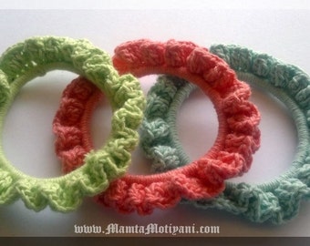 Frilly Stacking Bangle Crochet Bracelet Pattern For Beginner