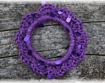 Crochet Flora Bangle Bracelet Pattern, Hippie Jewelry DIY