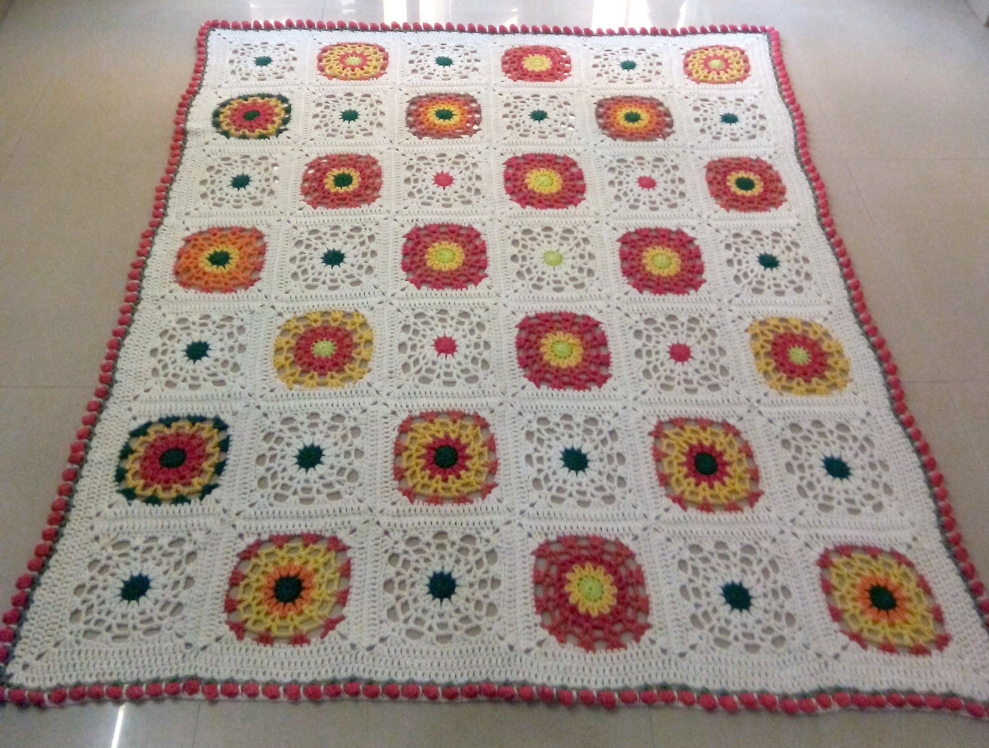 Garden Of Marigolds Crochet Bedspread
