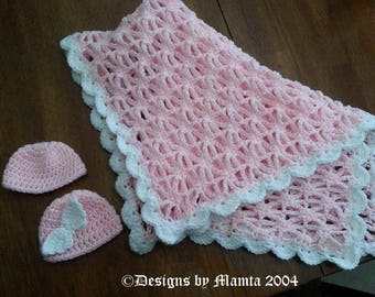 Easy Baby Blanket Crochet Pattern, Spider Stitch Design