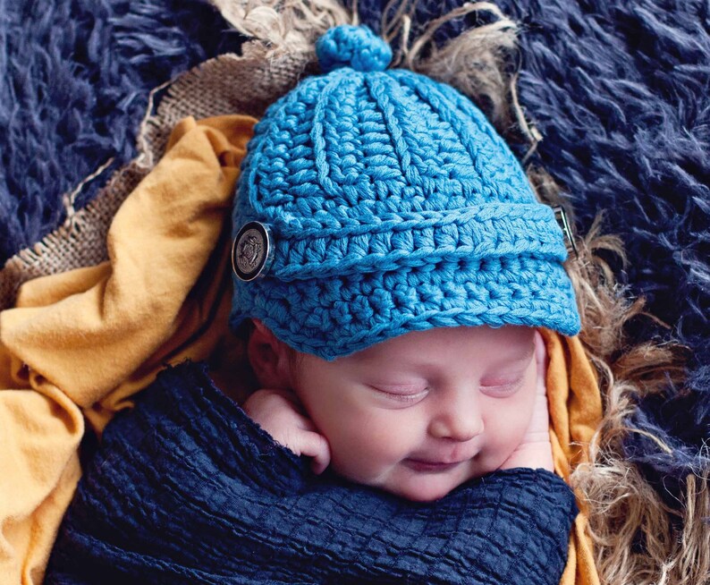 Trendy Newsboy Crochet Hat Pattern, Applejack Fisherman Cap - Etsy