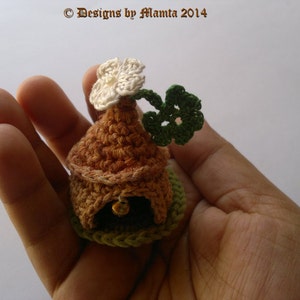 Crochet Gnome Home Pattern For Christmas, Crochet Garden Gnome Fairy House Pattern, Miniature Ornament Patterns, Fairy Garden Decorations image 3