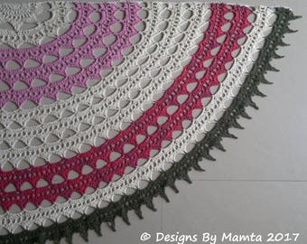 Crochet Sahasrara Shawl Pattern, Semi Circle Shawl, Lotus Mandala Shawl, Crochet Shawl Wrap, Designer Women's Shawl, Unique Crochet Pattern