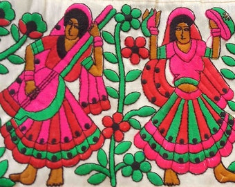 180mm Banjara Kutchi Trim, Broad Boho Trim, Indian Ethnic Trim, Indian Trim, Embroidered Musical Ladies Trim, Kutchi Decorative Trim