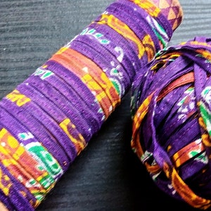 Cotton Tape, Sari Yarn, Muslin Fabric Cord, Upcycled Ribbon