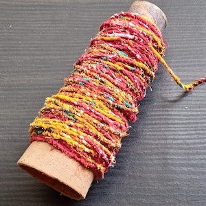 Sari Fabric Twine, 1 Ply Fabric Yarn, Recycled Fabric Cord