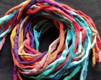 10 Mixed Colored Polyester Cords For Jewelry, Handmade Fabric String, Polyester Cording, 5mm Art Cord, Thick & Thin Cord, Fabric Cords