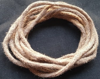 5mm Rustic Brown Wild Tussah Silk Cord, Pure Silk Ribbon, Tribal Fabric Cord, Silk Rope, Jewelry String, Bracelet Cord, Textured Silk Twine