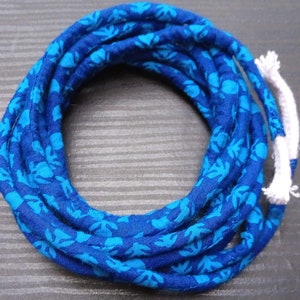 5mm Blue Cotton Cord, Fabric Jewelry Rope, Wrapped Cording