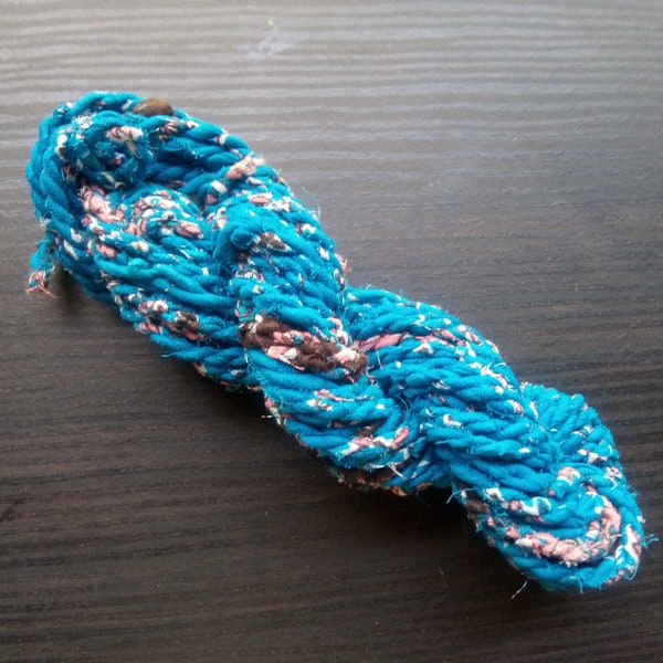 Rag Rope, Handmade Yarn, Cotton Fabric String, Hand Twisted Rope, Boho Yarn, Twine, Fabric Twine, Colorful Fabric Yarn, Cotton Twine, Rope