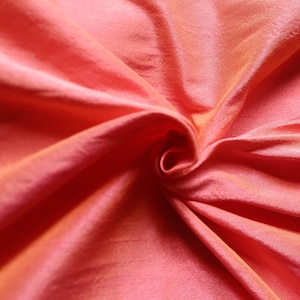 Strawberry Pink Polyester Fabric, Dual Tone Iridescent Fabric