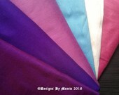 Shades Of Purple Art Silk Fat Quarters, Dupioni Silk Fabric, Purple Silk Fabric, Pink Silk Fabric, Sky Blue Silk Fabric, White Silk Fabric