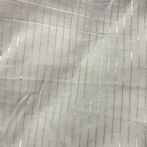 Off White Cotton Lurex Stripes Fabric, Extra Wide Fabric, Shiny Fabric, Metallic Fabric, Woven Lamé Cotton Fabric image 2