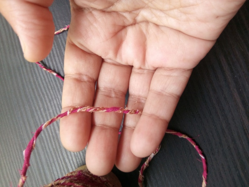 Cordon de ficelle en tissu gris rose, corde en tissu twist, corde en tissu, ficelle en tissu, cordon, ficelle en tissu de rebut, fil de tissu recyclé, corde de chiffon en coton image 4