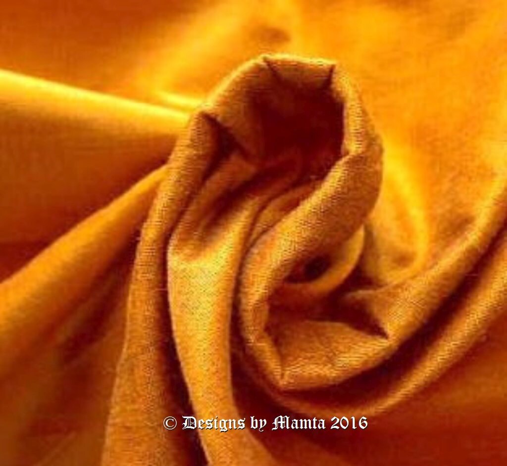 Goldenrod Indian Art Silk Fabric By The Yard Iridescent Gold Etsy